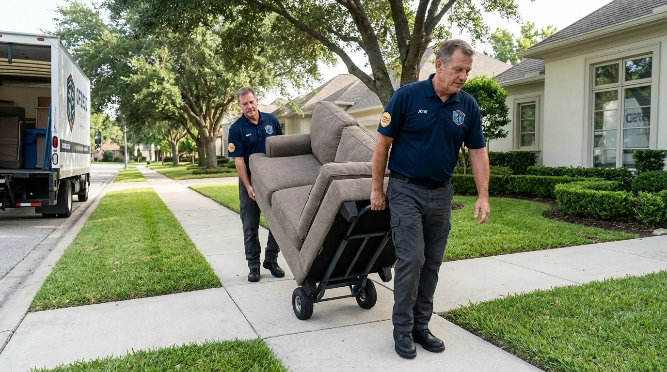 Local residential moving crew loading furniture in Grand Island, NY